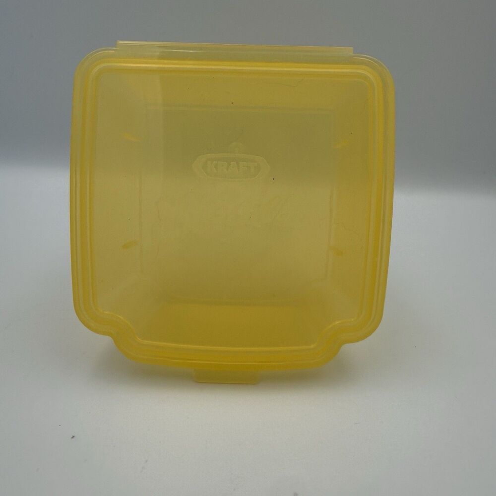 Vintage Kraft Singles Cheese Storage Container - Rare Hard To Find In YELLOW!!